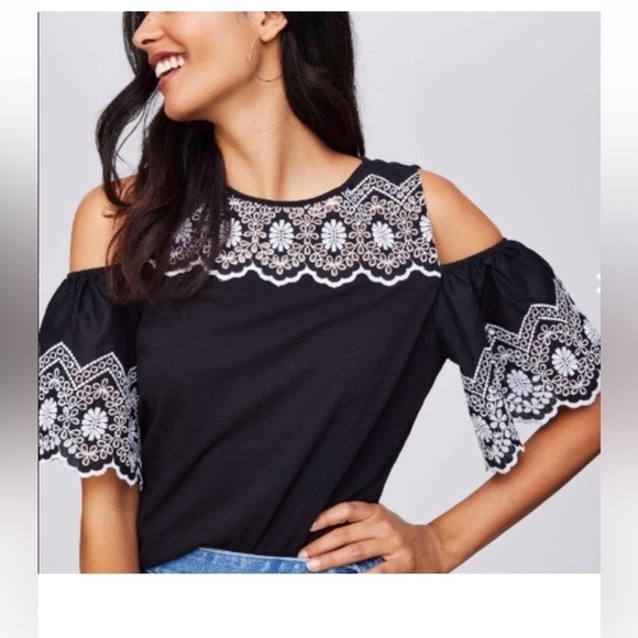 LOFT Cold Shoulder Sleeve Top XS - Picture 1 of 4